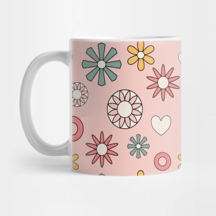 Retro flowers seamless pattern Mug